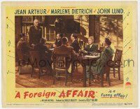 8f590 FOREIGN AFFAIR LC #7 '48 pretty Jean Arthur daydreams while sitting at a meeting!