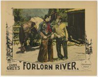 8f591 FORLORN RIVER LC '26 Zane Grey, cowboy Raymond Hatton stares at young dude in wacky get-up!