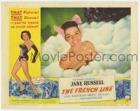 8f595 FRENCH LINE 2D LC #8 '54 Howard Hughes, c/u of sexy Jane Russell naked in bubble bath!