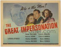 8f160 GREAT IMPERSONATION TC '42 spy Ralph Bellamy is twice as dangerous, Evelyn Ankers!