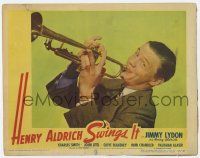 8f625 HENRY ALDRICH SWINGS IT LC #8 '43 best close up of Jimmy Lydon playing trumpet!