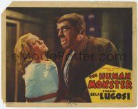 8f646 HUMAN MONSTER LC '39 disfigured Wilfred Walter & scared Greta Gynt, from Edgar Wallace story
