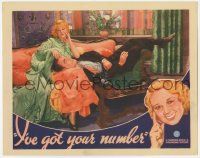 8f671 I'VE GOT YOUR NUMBER LC '34 romantic image of Glenda Farrell & telephone repairman Pat O'Brien