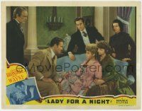 8f688 LADY FOR A NIGHT LC '41 c/u of John Wayne & Joan Blondell on couch surrounded by top cast!