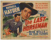 8f182 LAST HORSEMAN TC '44 the great Western star Russell Hayden's most thrilling picture!