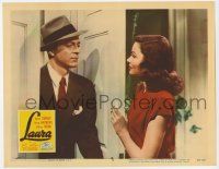 8f695 LAURA LC #4 R52 close up of Dana Andrews staring at beautiful Gene Tierney in doorway!