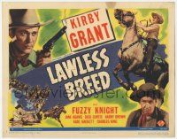 8f184 LAWLESS BREED TC '46 Kirby Grant close up with gun & full-length on horse, Fuzzy Knight