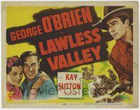 8f186 LAWLESS VALLEY TC R48 art of George O'Brien & pretty Kay Sutton in western action!