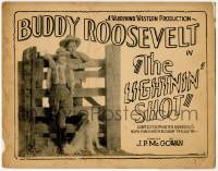 8f189 LIGHTNIN' SHOT TC '28 Buddy Roosevelt, pretty Carol Lane & cool dog by fence!