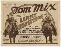 8f192 LUCKY HORSESHOE TC '25 great image of cowboys Tom Mix & J. Farrell MacDonald on horses!