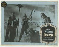 8f719 MACBETH LC #7 '48 Orson Welles Shakespeare epic, Alan Napier in beheading scene!