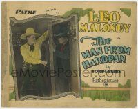 8f195 MAN FROM HARDPAN TC '27 cowboy Leo Maloney in yellow shirt & hat puts bad man behind bars!