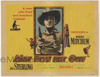 8f202 MAN WITH THE GUN TC '55 Robert Mitchum as a man who lived & breathed violence!