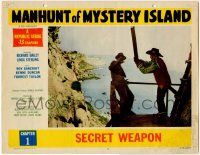 8f728 MANHUNT OF MYSTERY ISLAND chapter 1 LC #4 R56 Republic sci-fi serial about duplicated pirate!