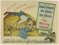 8f214 MATING GAME TC '59 Debbie Reynolds & Tony Randall are fooling around in the hay!