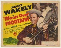8f227 MOON OVER MONTANA TC '46 c/u of singing cowboy Jimmy Wakely with guitar by his horse!