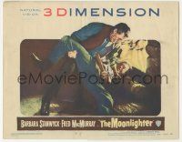 8f756 MOONLIGHTER 3D LC #8 '53 cool 3-D image of Ward Bond forcing man in fireplace!