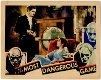 8f757 MOST DANGEROUS GAME LC '32 creepy Leslie Banks stares down at beautiful Fay Wray, rare!
