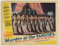 8f763 MURDER AT THE VANITIES LC '34 Earl Carroll, 11 beautiful girls lined up in backless dresses!