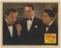 8f764 MURDER OVER NEW YORK LC '40 Ricardo Cortez & Sen Yung looks at Sidney Toler inspecting clue!