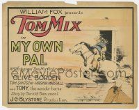 8f237 MY OWN PAL TC '26 art of Tom Mix & Tony the Wonder Horse rescuing adorable young cowgirl!