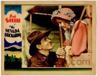 8f775 NEVADA BUCKAROO LC '31 c/u of Bob Steele romancing pretty Dorothy Dix on stagecoach!