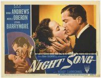 8f778 NIGHT SONG LC #5 '48 best kiss close up of Dana beautiful Andrews & Merle Oberon!
