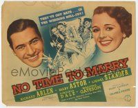 8f251 NO TIME TO MARRY TC '38 Richard Arlen & Mary Astor have bats in the wedding bell-fry!