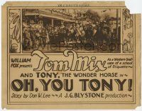 8f258 OH YOU TONY TC '24 great image of cowboy Tom Mix riding his horse Tony in crowded street!