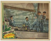 8f799 PARDON MY SARONG LC '42 Bud Abbott & Lou Costello, Virginia Bruce & Robert Paige on sailboat!