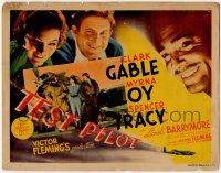 8f343 TEST PILOT TC '38 Clark Gable, Myrna Loy, Spencer Tracy, art of title in plane exhaust!