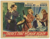 8f920 THERE'S THAT WOMAN AGAIN LC '39 Virginia Bruce uses chair to stop angry Melvyn Douglas!