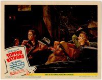 8f948 TOPPER RETURNS LC '41 Rochester Anderson in car w/Roland Young, Joan Blondell & Carole Landis