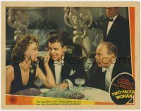 8f955 TWO-FACED WOMAN LC '41 Roland Young glaring at Greta Garbo playing up to Robert Sterling!