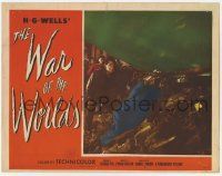 8f968 WAR OF THE WORLDS LC #2 '53 Gene Barry tries to find a way into the alien ship, classic!