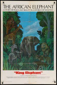 8g024 AFRICAN ELEPHANT style B 1sh '71 great artwork, get to know the jungle before they pave it!