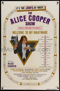 8g027 ALICE COOPER: WELCOME TO MY NIGHTMARE 1sh '75 it's the JAWS of rock, art of Alice Cooper!