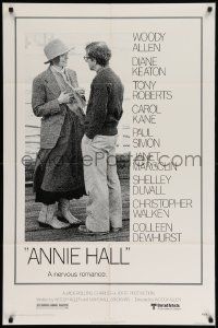 8g036 ANNIE HALL 1sh '77 full-length Woody Allen & Diane Keaton in a nervous romance!