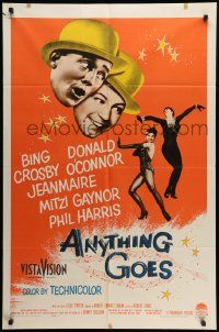 8g038 ANYTHING GOES 1sh '56 Bing Crosby, Donald O'Connor, Cole Porter!