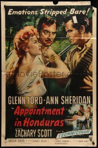 8g041 APPOINTMENT IN HONDURAS 1sh '53 Jacques Tourneur directed, sexy Ann Sheridan & Glenn Ford!