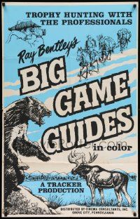 8g083 BIG GAME GUIDES 1sh '72 cool nature animal documentary, art of bear, moose and more!