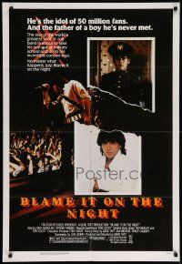 8g091 BLAME IT ON THE NIGHT 1sh '84 Nick Mancuso, Byron Thames, story written by Mick Jagger!