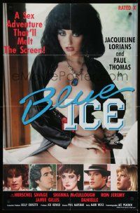 8g099 BLUE ICE 24x36 1sh '85 Herschel Savage, Jacqueline Lorians, Paul Thomas!