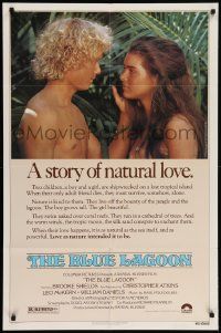 8g101 BLUE LAGOON 1sh '80 sexy young Brooke Shields & Christopher Atkins!