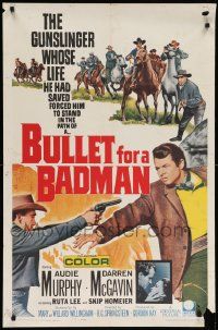 8g121 BULLET FOR A BADMAN 1sh '64 cowboy Audie Murphy is framed for murder by Darren McGavin!