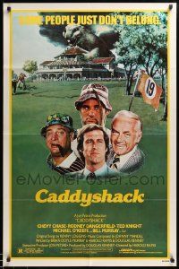 8g124 CADDYSHACK 1sh '80 Chevy Chase, Bill Murray, Rodney Dangerfield, golf comedy classic!