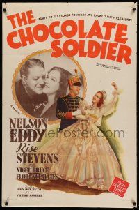 8g139 CHOCOLATE SOLDIER style D 1sh '41 stone litho of Nelson Eddy and Rise Stevens!