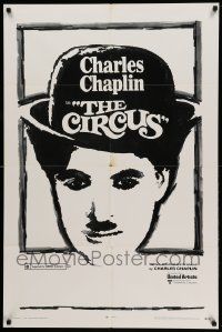 8g143 CIRCUS 1sh R70 great artwork of Charlie Chaplin, slapstick classic!