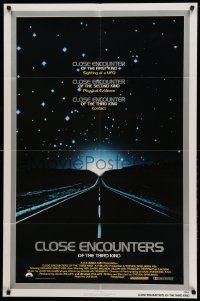 8g144 CLOSE ENCOUNTERS OF THE THIRD KIND 1sh '77 Spielberg's classic, silver border design!