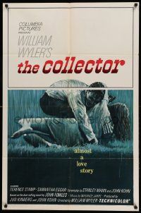 8g148 COLLECTOR 1sh '65 art of Terence Stamp & Samantha Eggar, William Wyler directed!